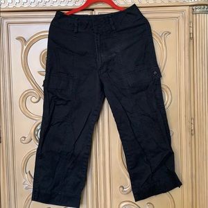🦋 Lee khaki black cargo Jean Capris guc size 6M